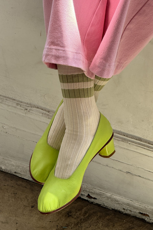 Her Varsity Socks - Guacamole